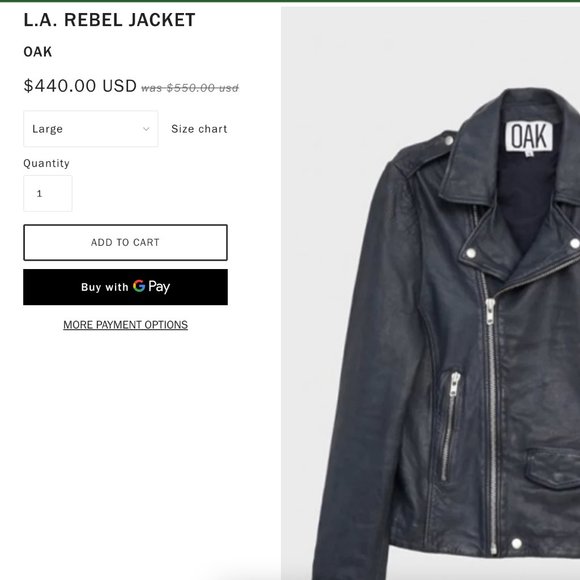 OAK NYC oversized/unisex leather jacket, PERFECT! - Picture 9 of 9